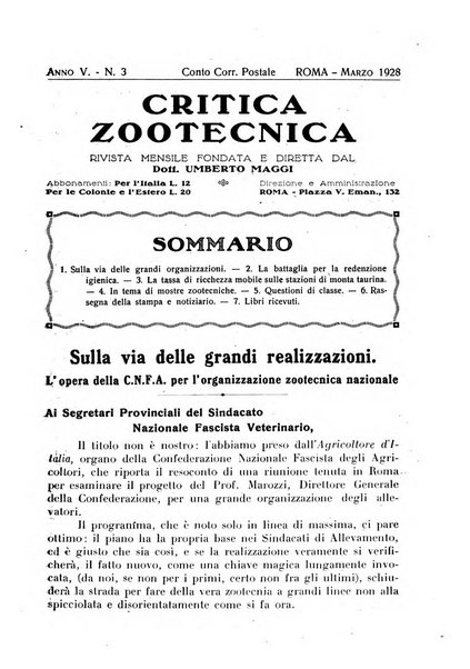 La critica zootecnica periodico illustrato mensile