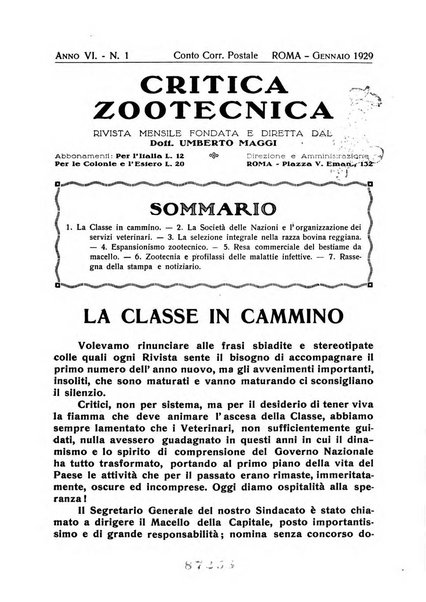 La critica zootecnica periodico illustrato mensile