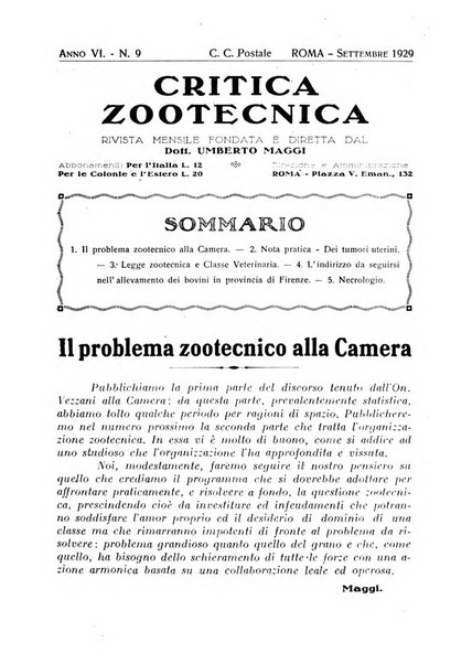 La critica zootecnica periodico illustrato mensile