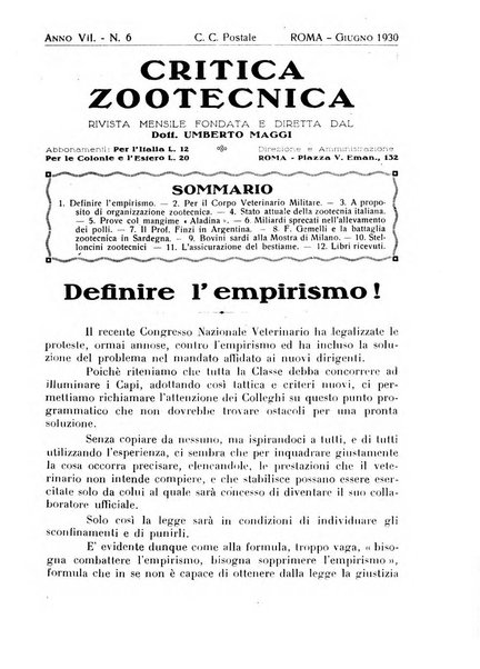 La critica zootecnica periodico illustrato mensile