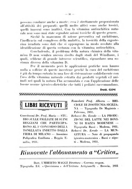 La critica zootecnica periodico illustrato mensile