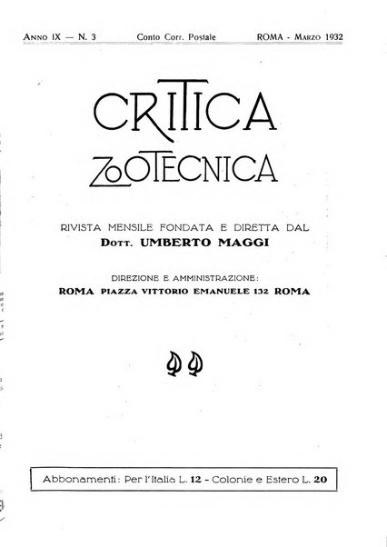 La critica zootecnica periodico illustrato mensile