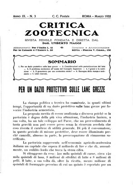 La critica zootecnica periodico illustrato mensile