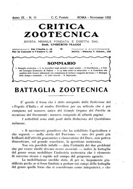 La critica zootecnica periodico illustrato mensile