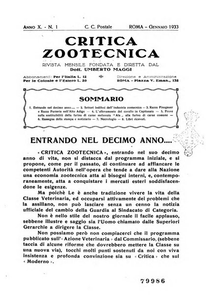 La critica zootecnica periodico illustrato mensile