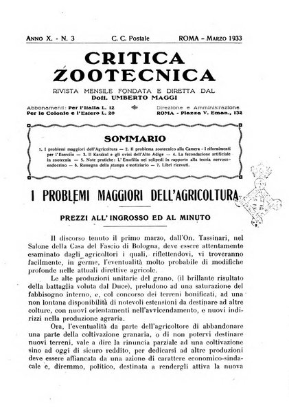 La critica zootecnica periodico illustrato mensile