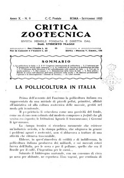 La critica zootecnica periodico illustrato mensile