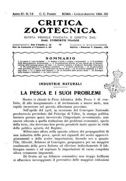 La critica zootecnica periodico illustrato mensile