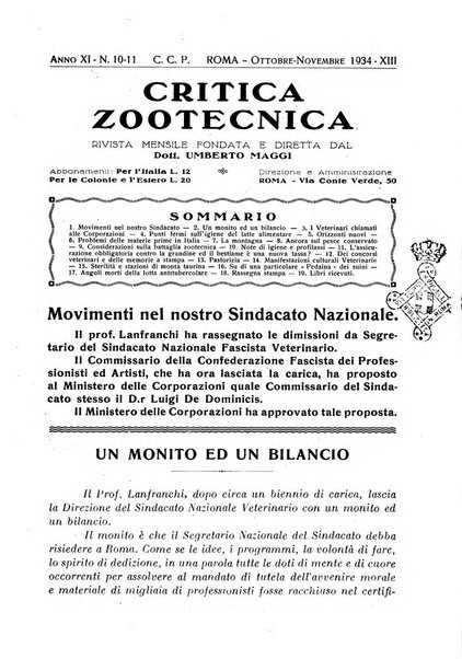 La critica zootecnica periodico illustrato mensile