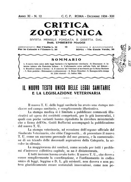 La critica zootecnica periodico illustrato mensile