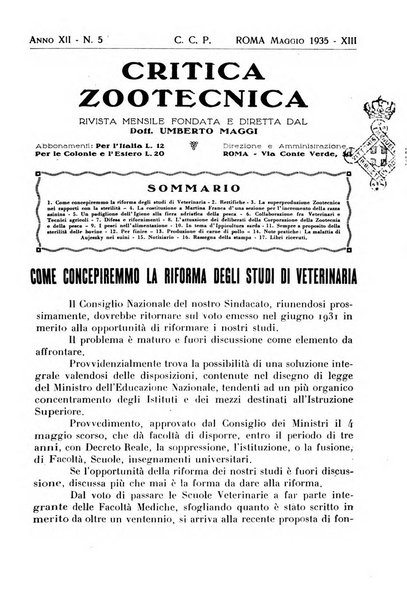 La critica zootecnica periodico illustrato mensile