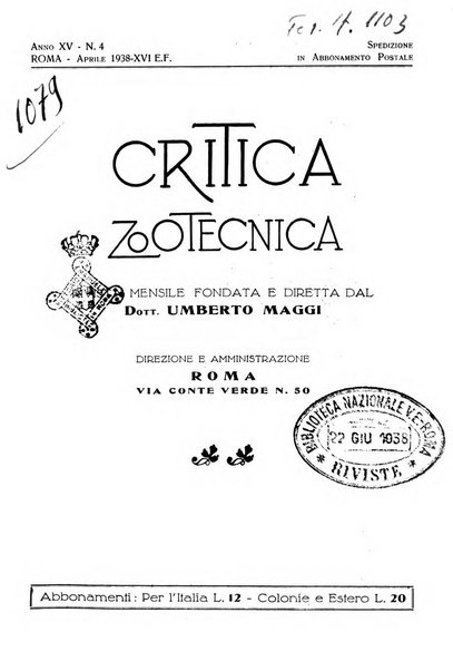 La critica zootecnica periodico illustrato mensile