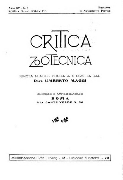 La critica zootecnica periodico illustrato mensile