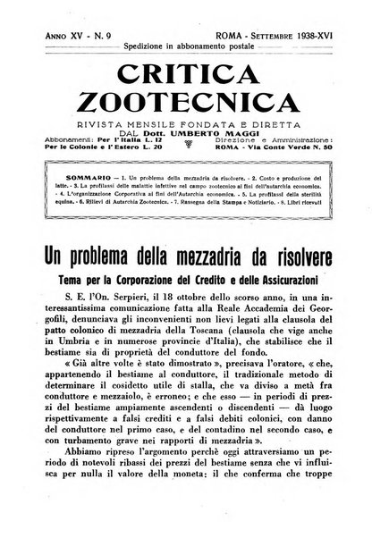 La critica zootecnica periodico illustrato mensile