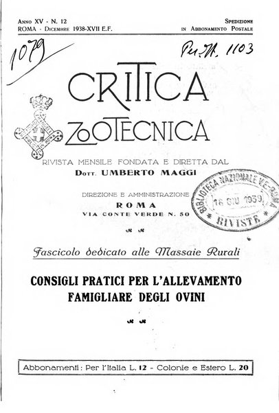 La critica zootecnica periodico illustrato mensile