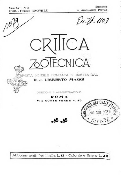 La critica zootecnica periodico illustrato mensile