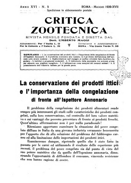 La critica zootecnica periodico illustrato mensile