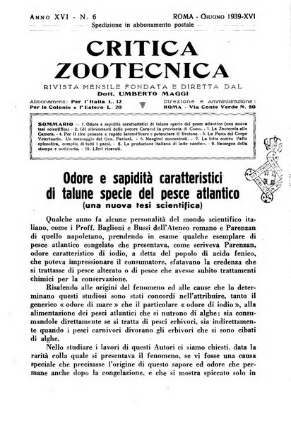 La critica zootecnica periodico illustrato mensile