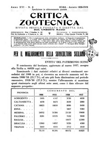 La critica zootecnica periodico illustrato mensile