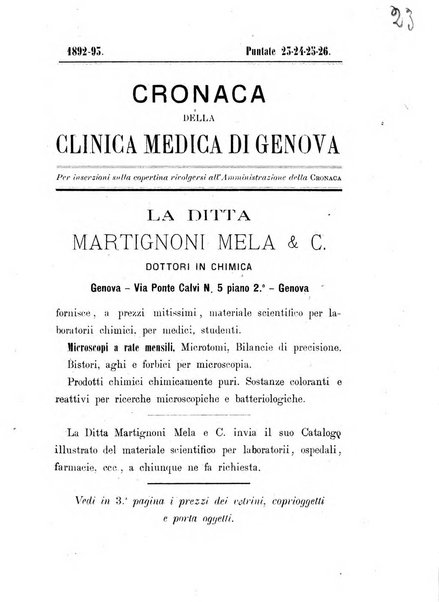 Cronaca della Clinica medica di Genova