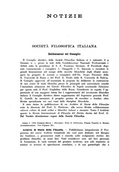 Archivio di filosofia organo della Società filosofica italiana