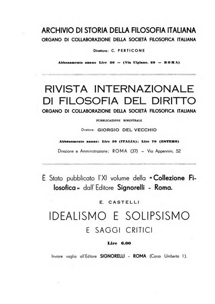 Archivio di filosofia organo della Società filosofica italiana