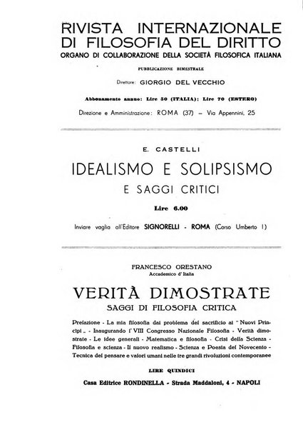 Archivio di filosofia organo della Società filosofica italiana