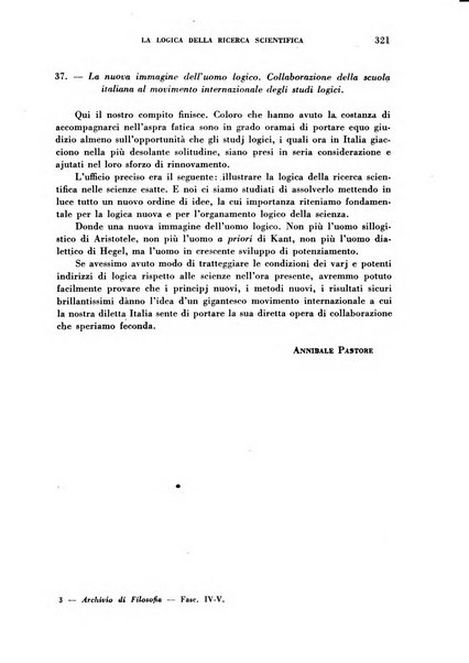 Archivio di filosofia organo della Società filosofica italiana