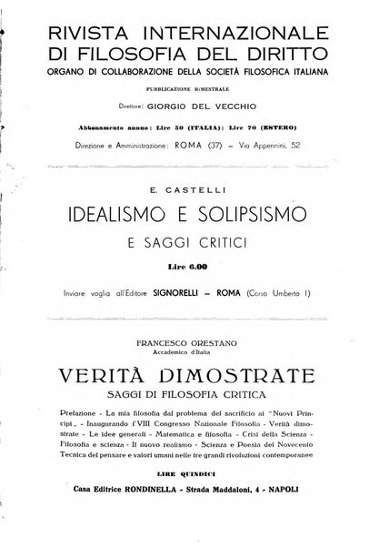 Archivio di filosofia organo della Società filosofica italiana