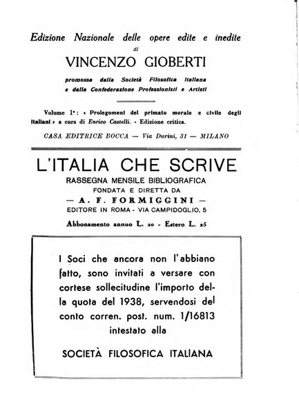 Archivio di filosofia organo della Società filosofica italiana