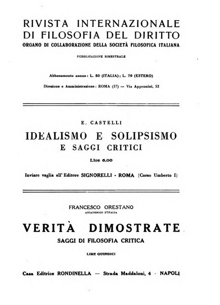 Archivio di filosofia organo della Società filosofica italiana