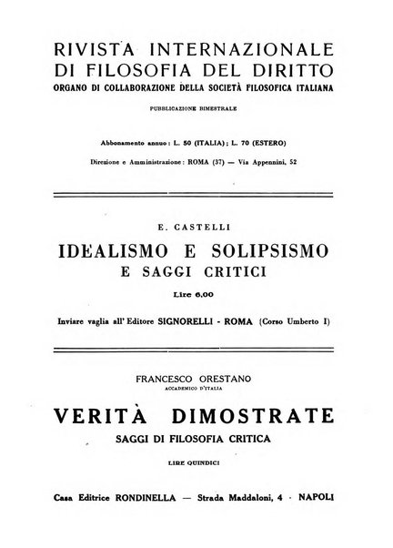 Archivio di filosofia organo della Società filosofica italiana