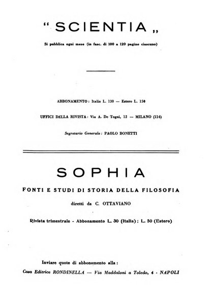 Archivio di filosofia organo della Società filosofica italiana