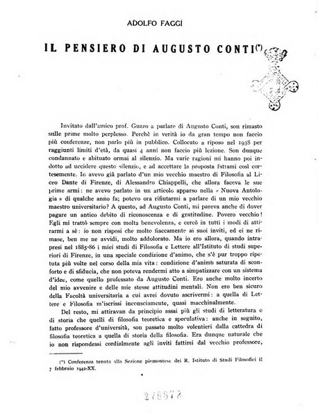 Archivio di filosofia organo della Società filosofica italiana