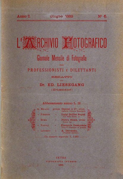 L'archivio fotografico giornale mensile di fotografia per professionisti e dilettanti