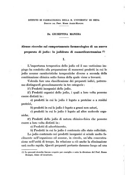 Archivio italiano di scienze farmacologiche farmacologia, farmacognosia, tossicologia, terapia, crenologia