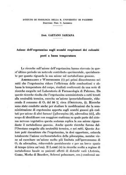 Archivio italiano di scienze farmacologiche farmacologia, farmacognosia, tossicologia, terapia, crenologia