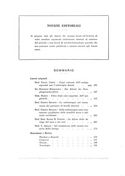 Archivio italiano per le malattie della trachea, bronchi, esofago