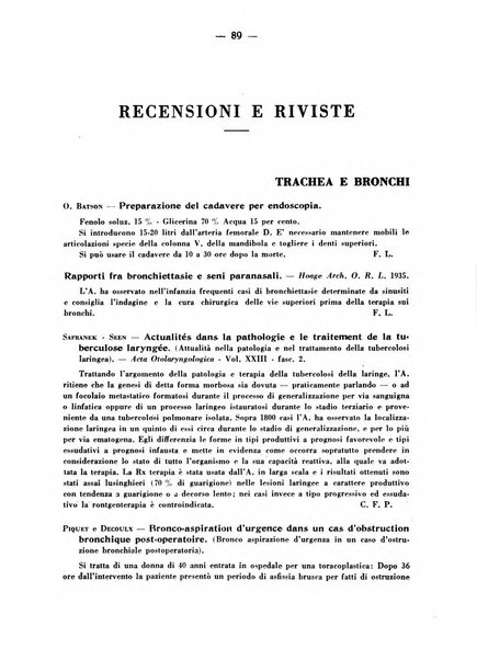 Archivio italiano per le malattie della trachea, bronchi, esofago