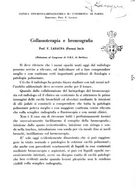 Archivio italiano per le malattie della trachea, bronchi, esofago