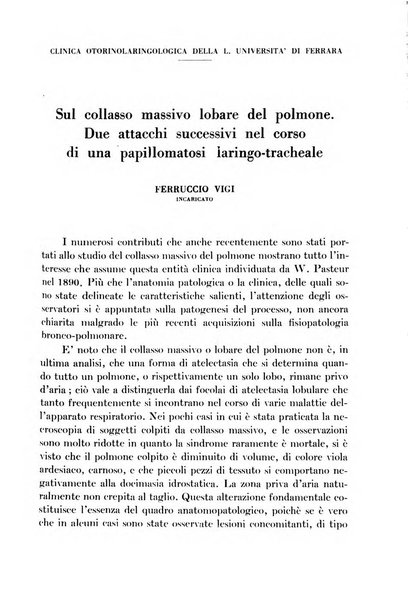 Archivio italiano per le malattie della trachea, bronchi, esofago