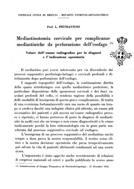 Archivio italiano per le malattie della trachea, bronchi, esofago