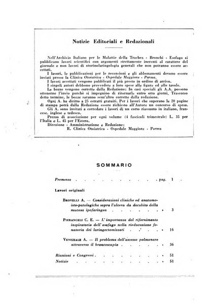 Archivio italiano per le malattie della trachea, bronchi, esofago