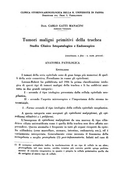 Archivio italiano per le malattie della trachea, bronchi, esofago