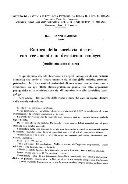 Archivio italiano per le malattie della trachea, bronchi, esofago