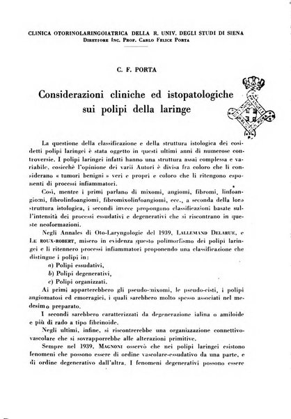 Archivio italiano per le malattie della trachea, bronchi, esofago