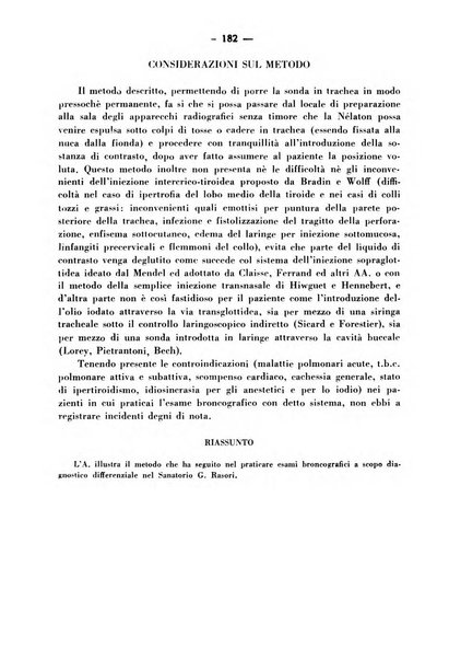 Archivio italiano per le malattie della trachea, bronchi, esofago