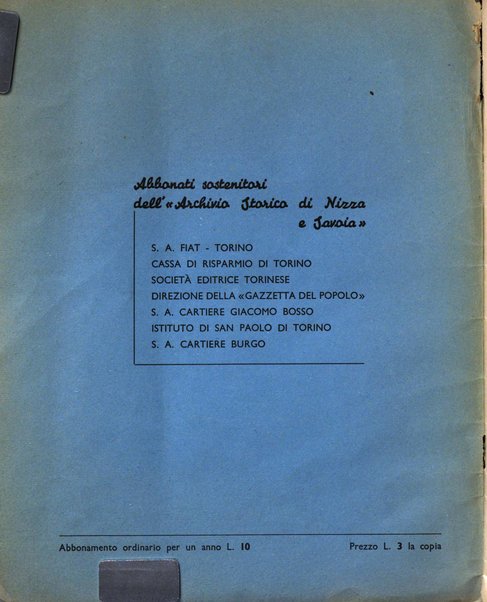 Archivio storico di Nizza e Savoia rivista trimestrale