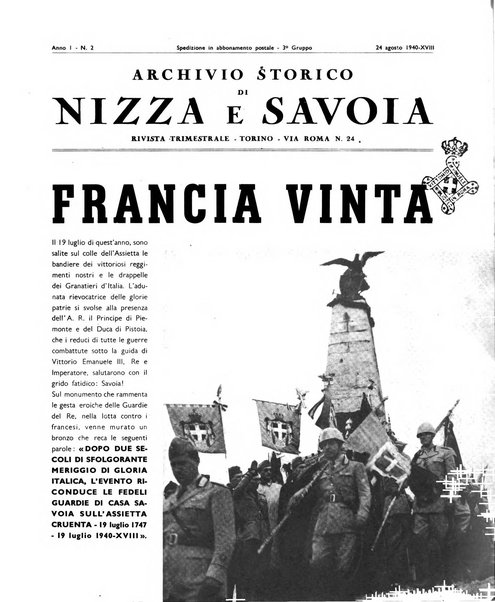 Archivio storico di Nizza e Savoia rivista trimestrale