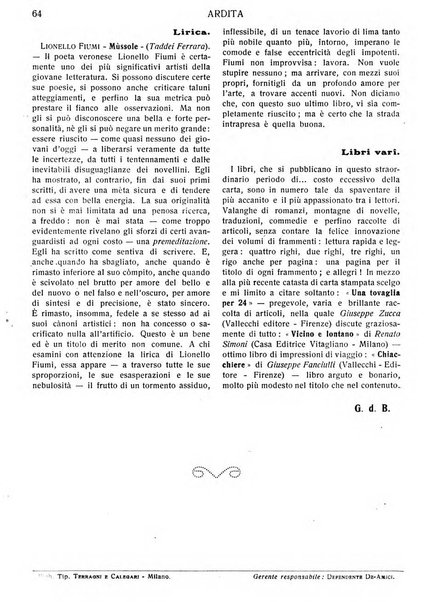 Ardita rivista mensile del giornale Il popolo d'Italia